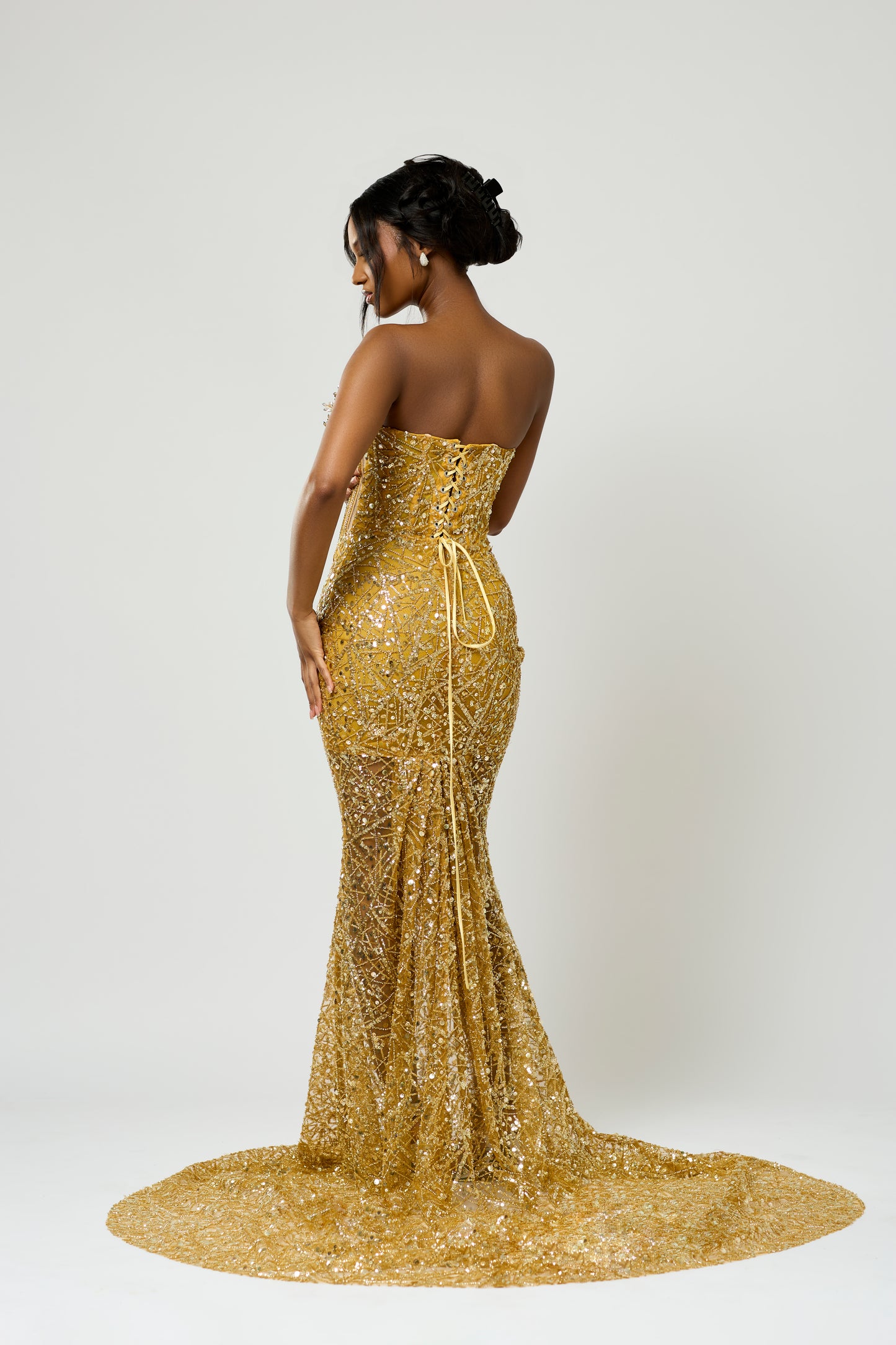 Alara gold embellished gown, photo 4 of 4