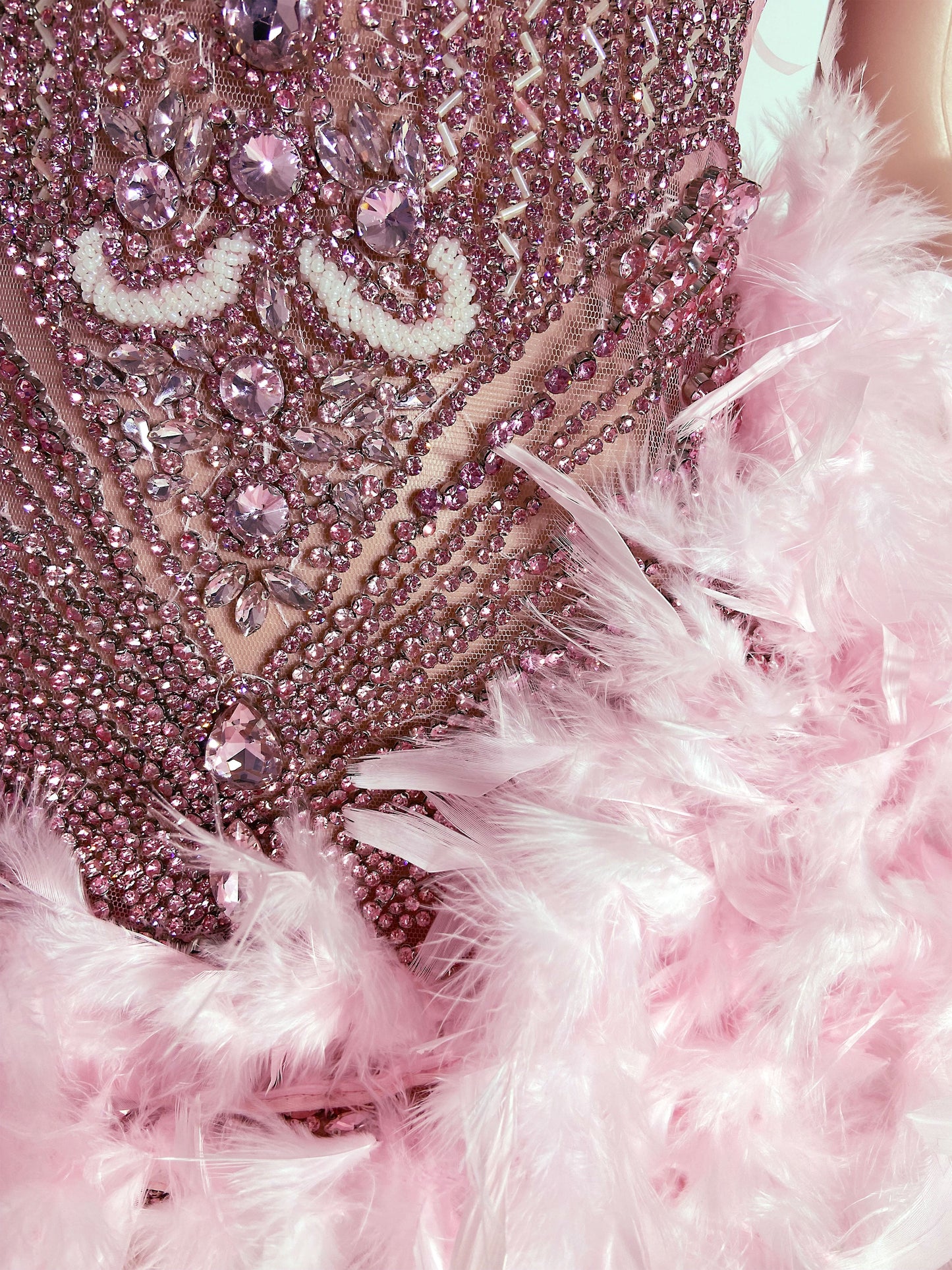 Blossom pink crystal rhinestone mini dress, photo 3 of 3