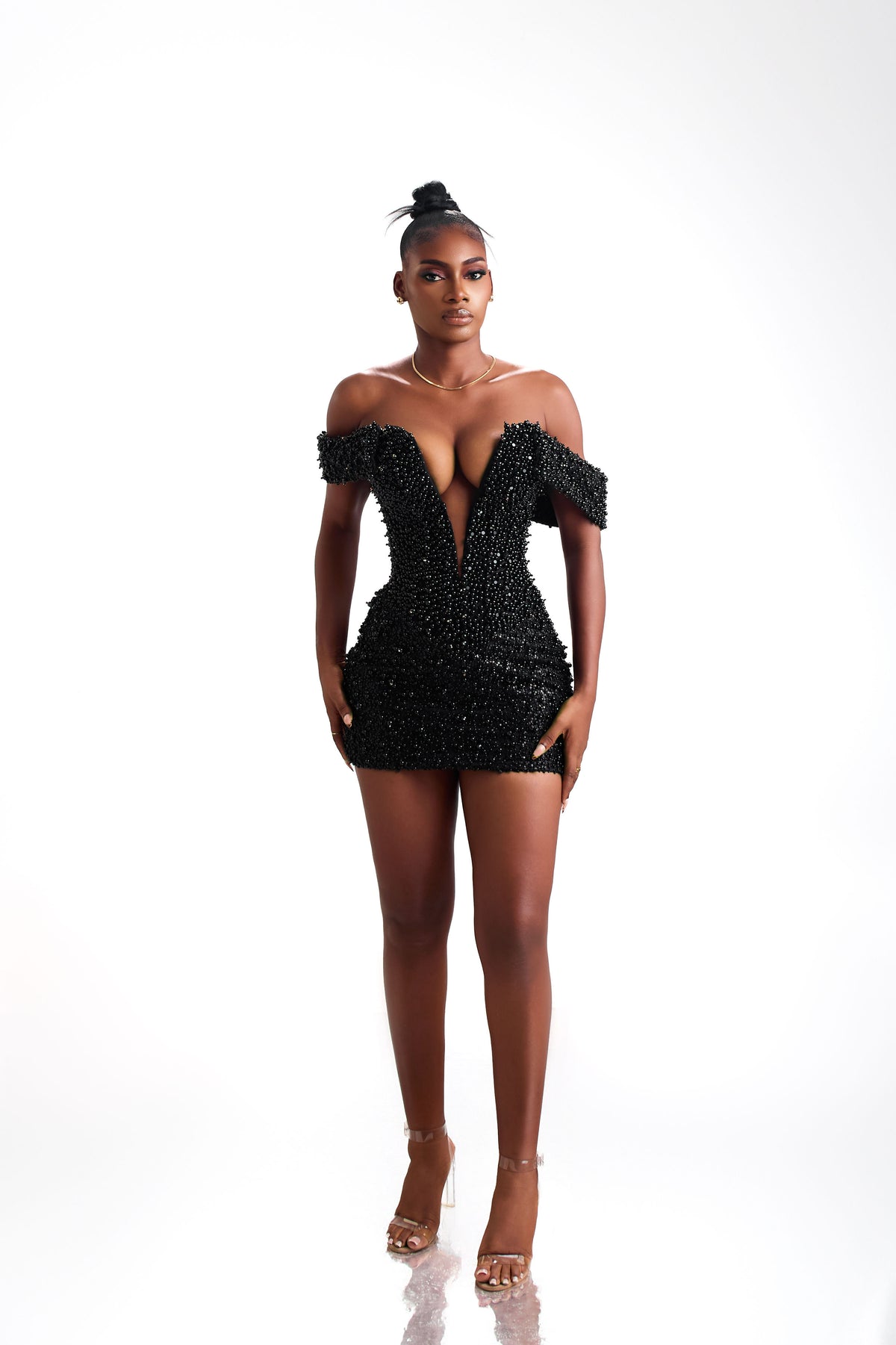 Midnight Muse black hand-embellished Atelier mini dress, photo 9 of 13