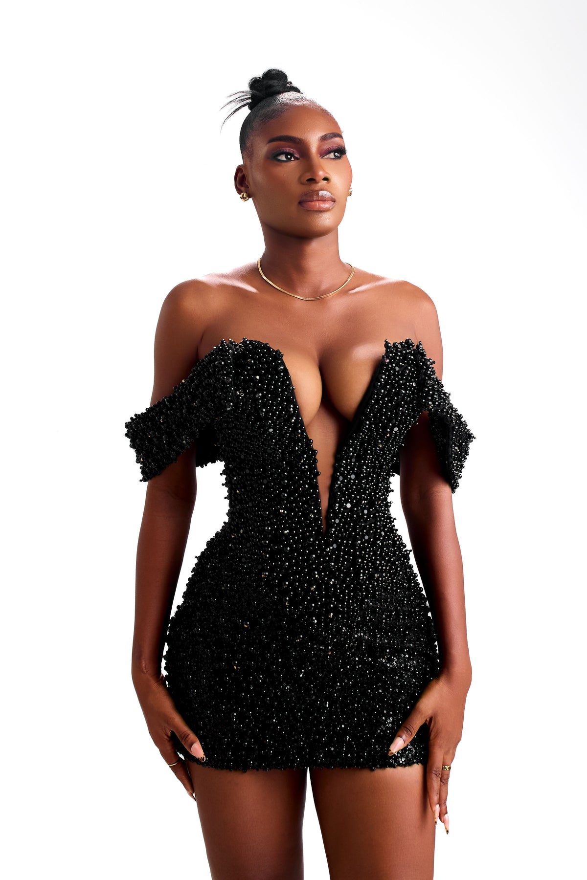 Midnight Muse black hand-embellished Atelier mini dress, photo 11 of 13