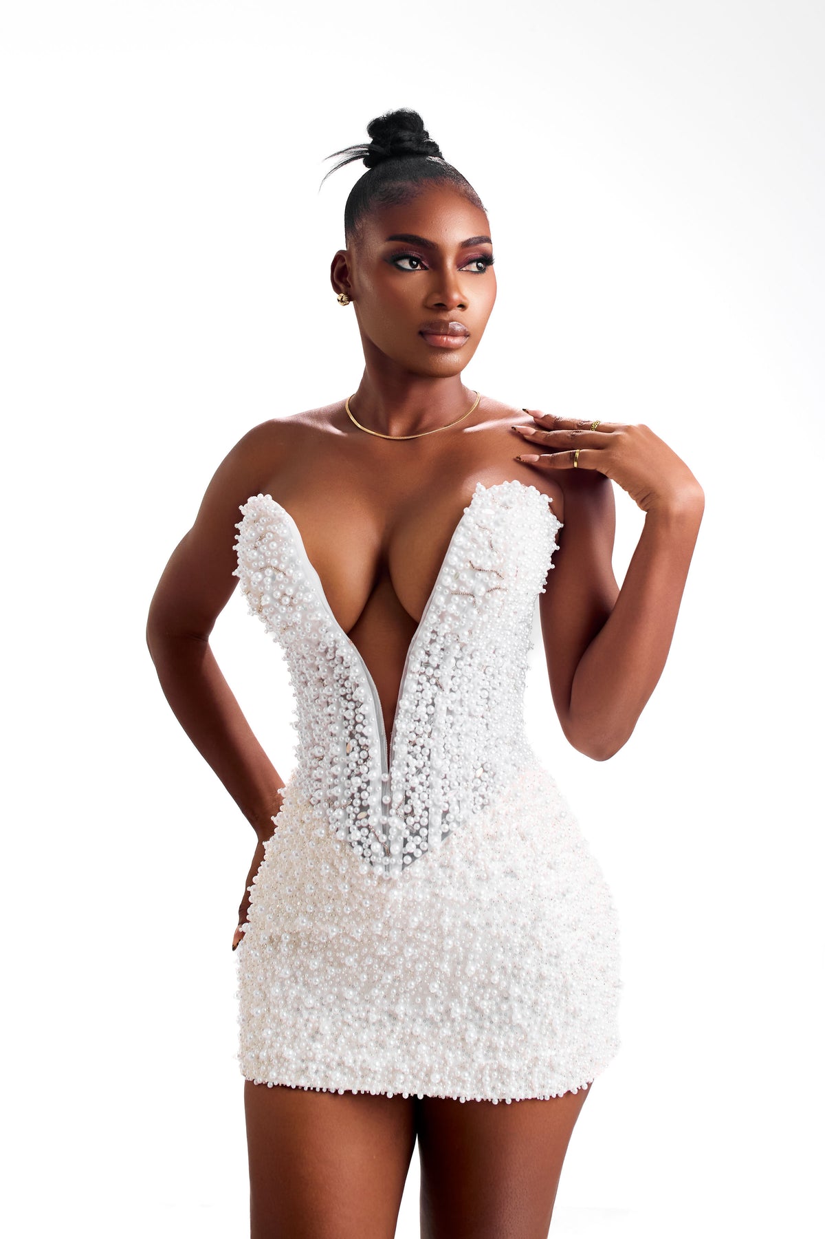 Muse white hand-embellished Atelier mini dress, photo 6 of 16
