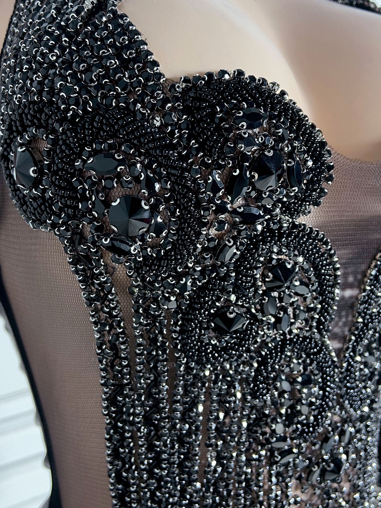 BLACK Crystal Rhinestone Dress