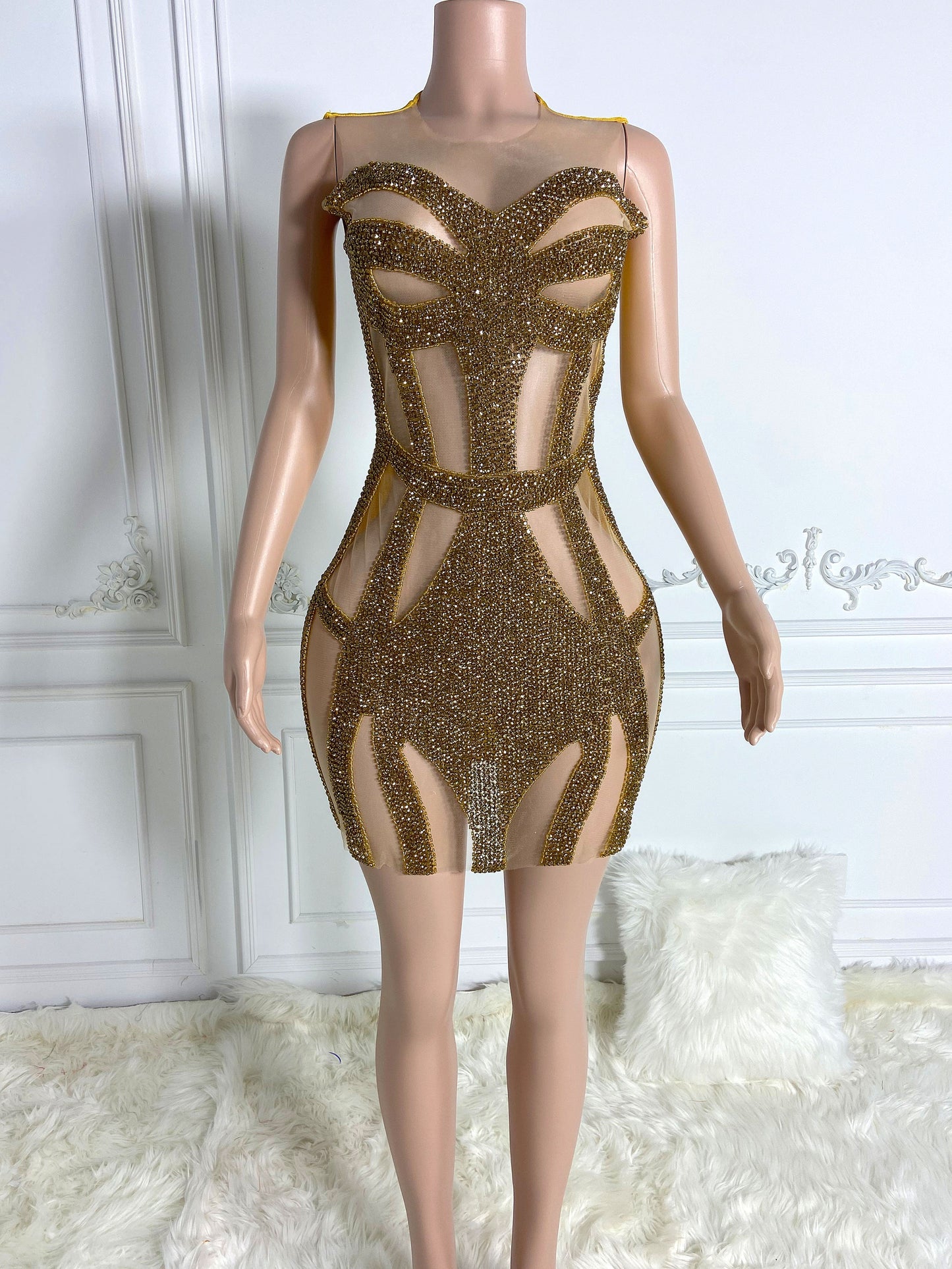 GOLDIE Crystal Rhinestone Dress