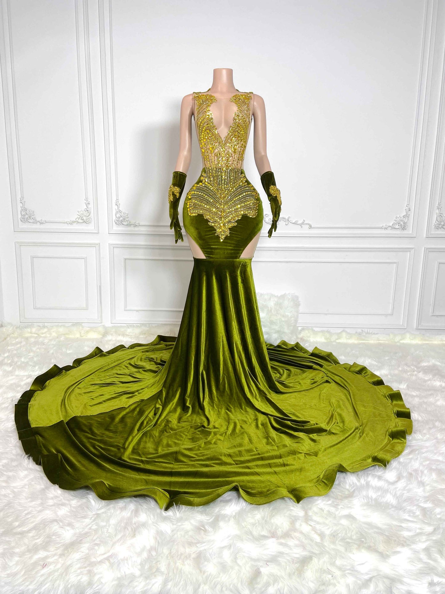 OLIVE Crystal Rhinestone GOWN